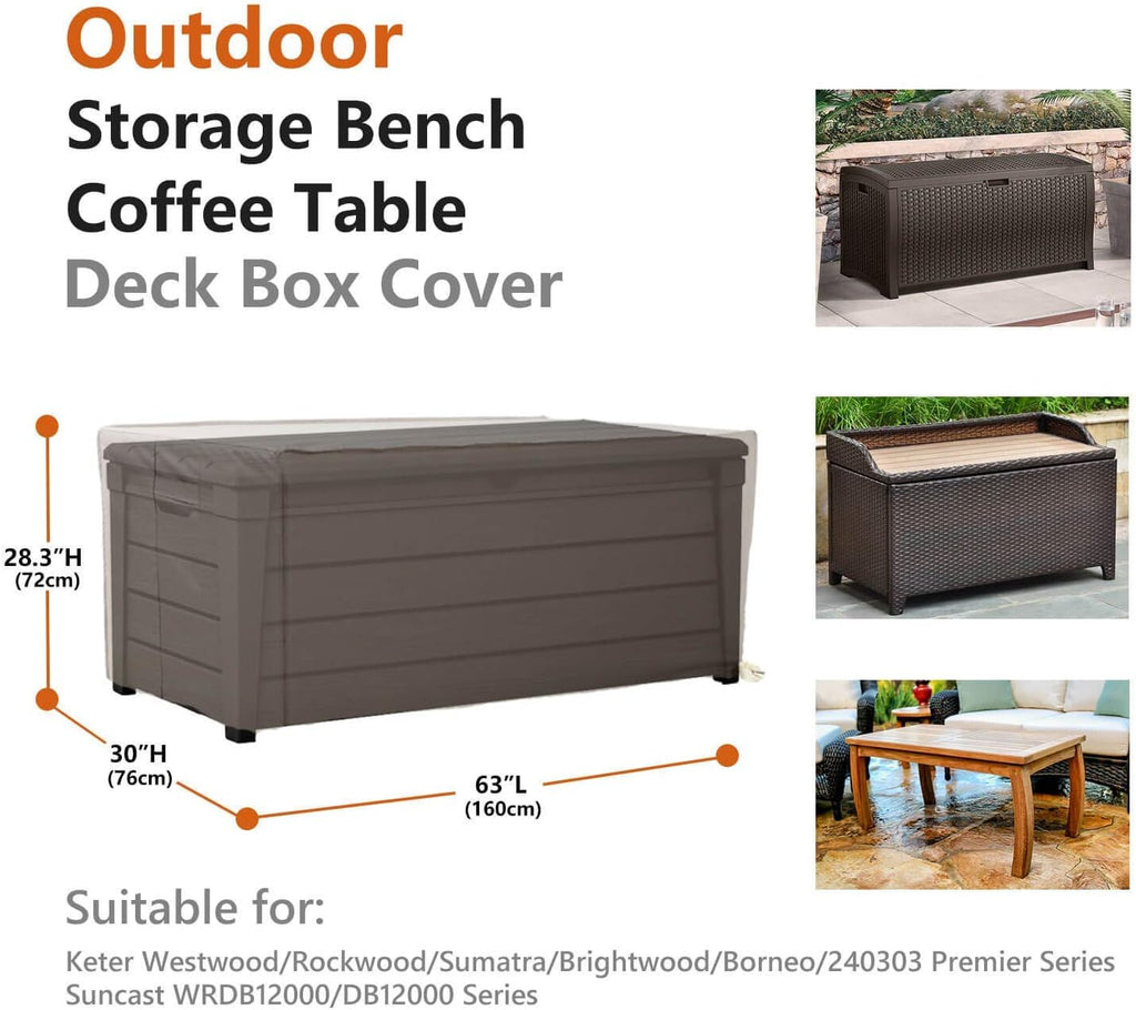 Waterproof Heavy Duty Outdoor Storage Box Cover with Straps and Handles W5171