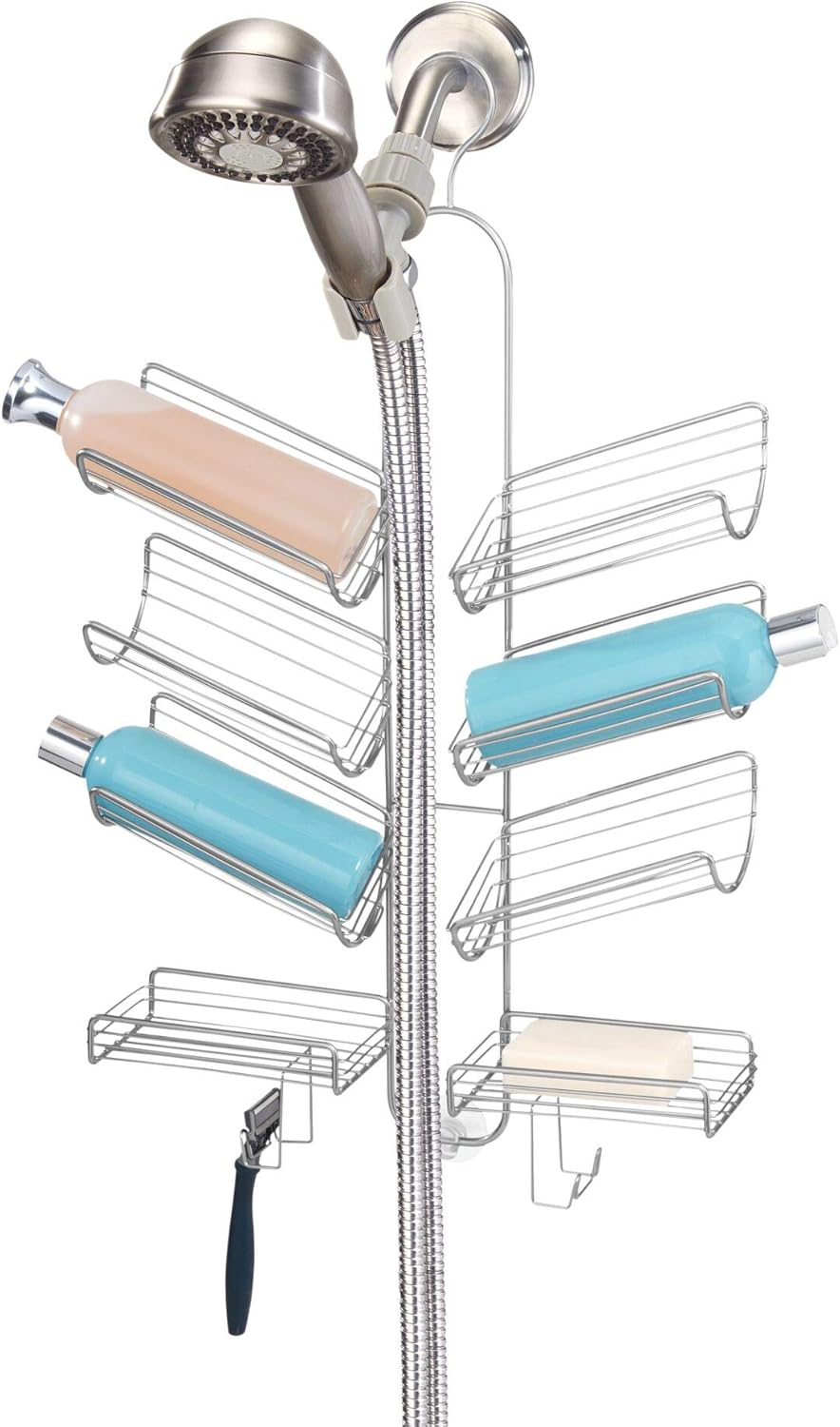 Metal Hanging Bathroom Caddy for Handheld Shower Hose, Bronze, Pack of 2 Z6492