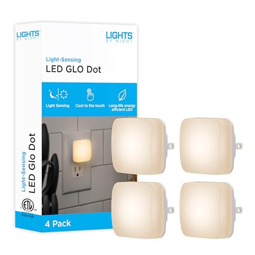 Mini Square LED Night Light, Plug-in, Dusk to Dawn Sensor, 4 Pack P894