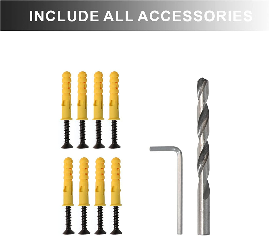 Black Metal Galvanized Steel Staircase Handrail with 4 Wall Mount Support S716840