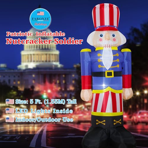 8Ft Patriotic Nutcracker Inflatable Decoration Z5890