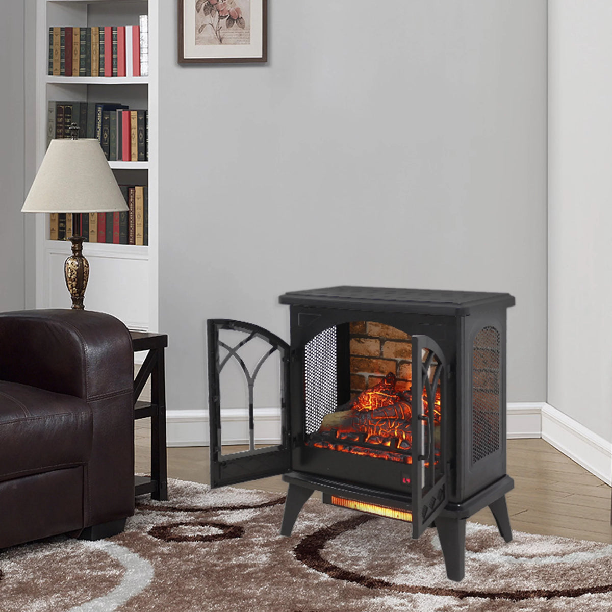 24 Inch 3D Infrared Electric Stove with Remote Control T8461