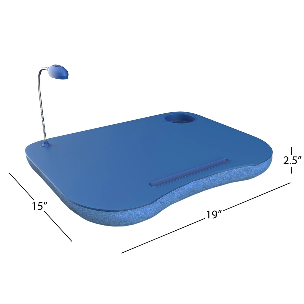 Laptop Lap Desk with Foam Cushion, LED Light, and Cup Holder S408