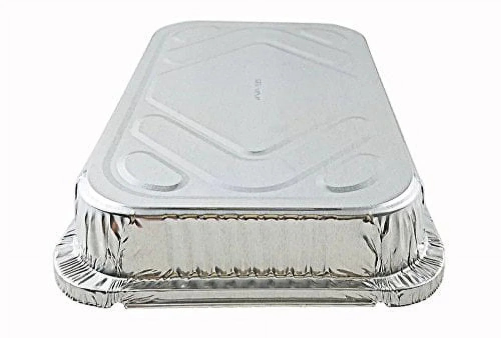 4 lb Oblong Aluminum Food Storage Pan with Board Lid, Pack of 50 Y712879