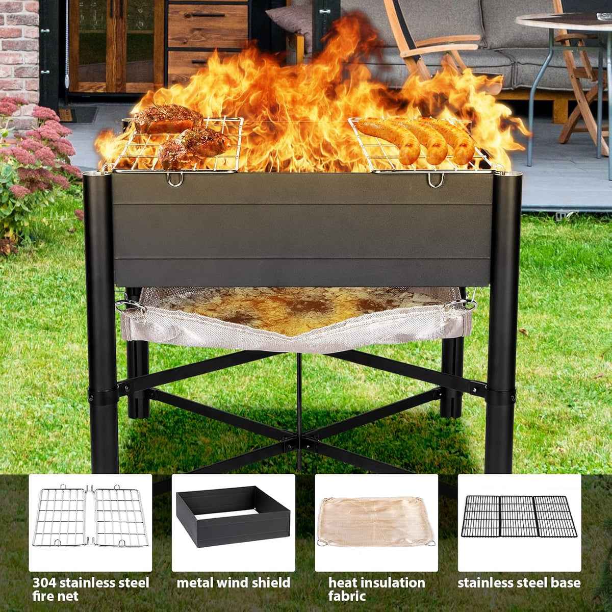 Portable Smokeless Wood Burning Fire Pit Q689