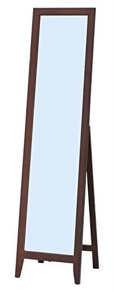 Walnut Finish Solid Wood Frame Floor Mirror U834