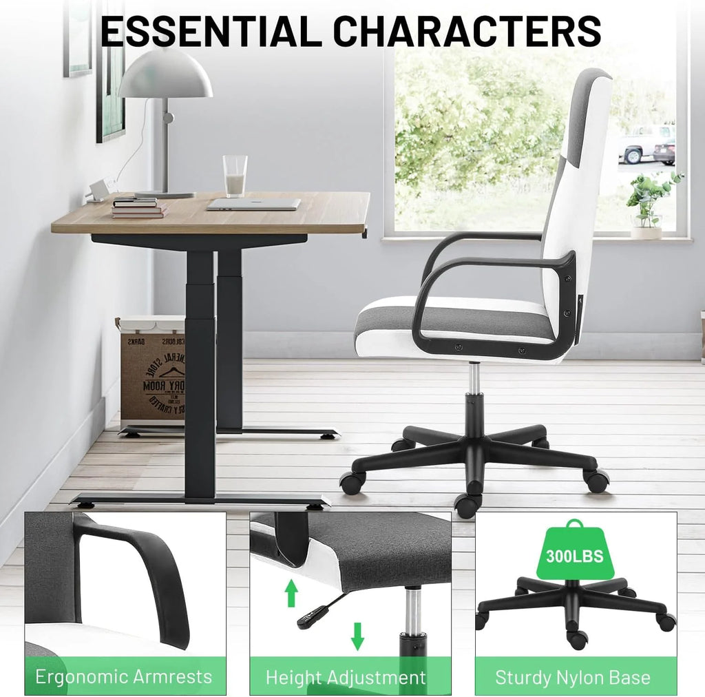 Ergonomic High Back PU Leather Swivel Rolling Office Chair with Flip-up Armrests T8855