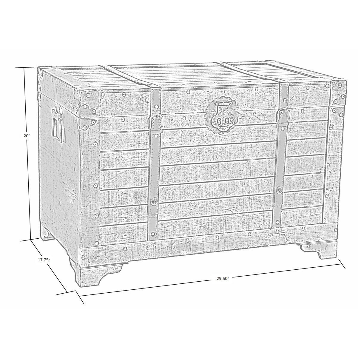 Large Natural Wood Storage Trunk and Coffee Table J765644