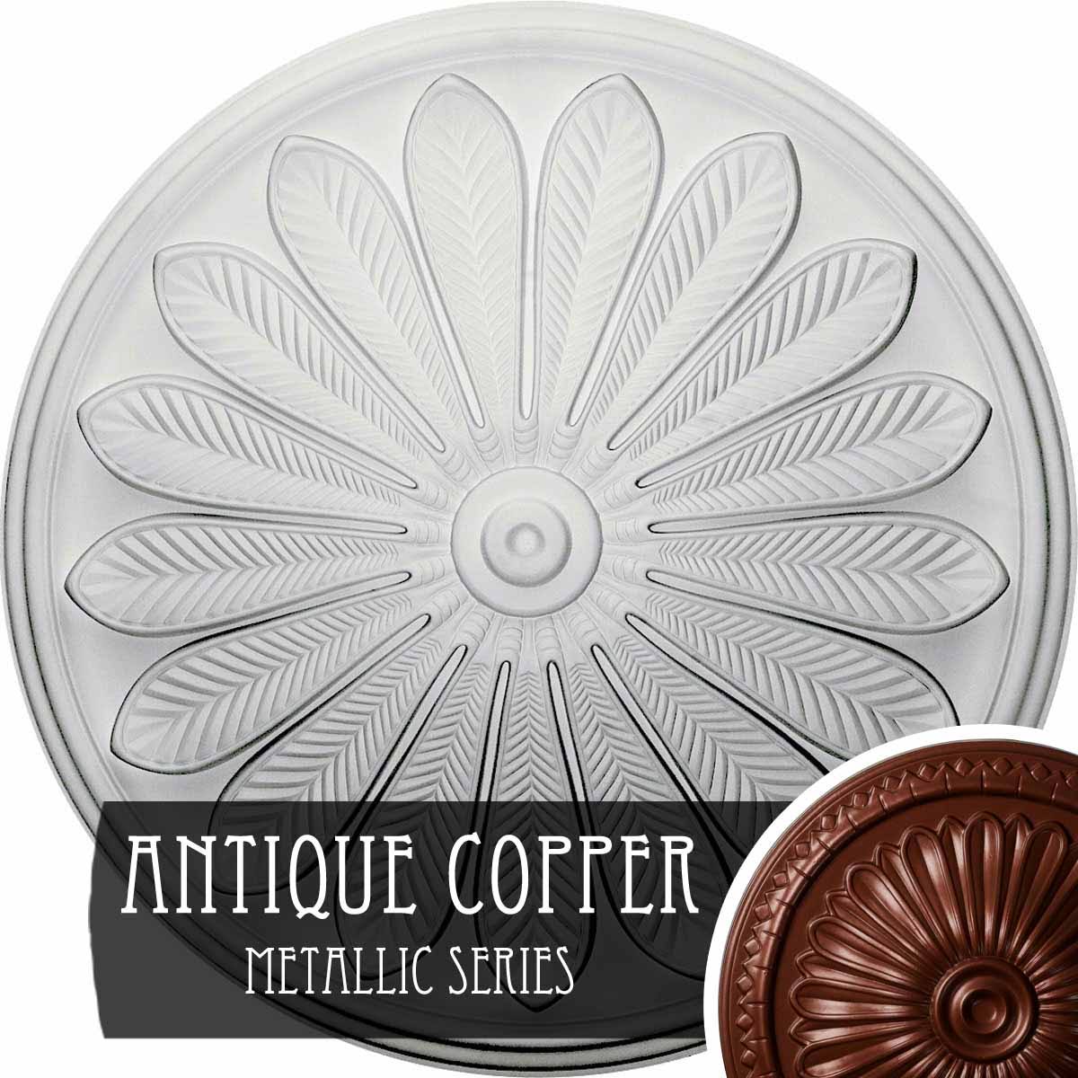 Hand-Painted Antique Copper Ceiling Medallion J3290