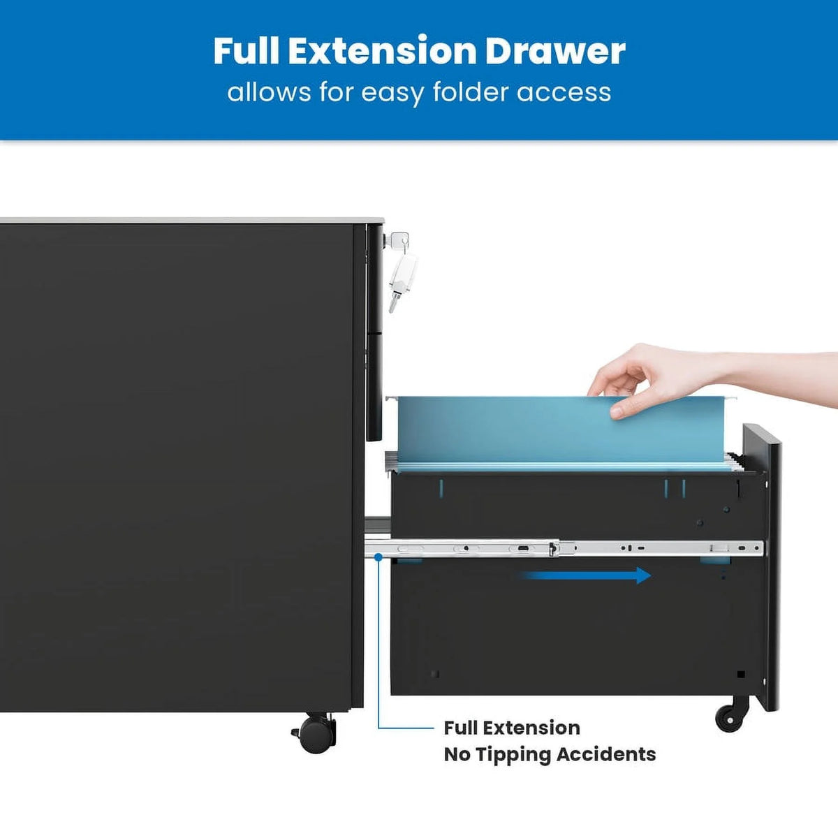 Rolling File Cabinet with 3 Drawers I5524