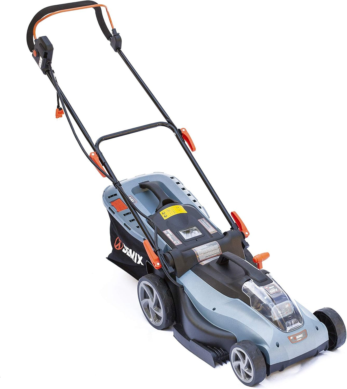 Blue 15 Inch Cordless Brushless Push Lawn Mower with Battery and Charger K7916