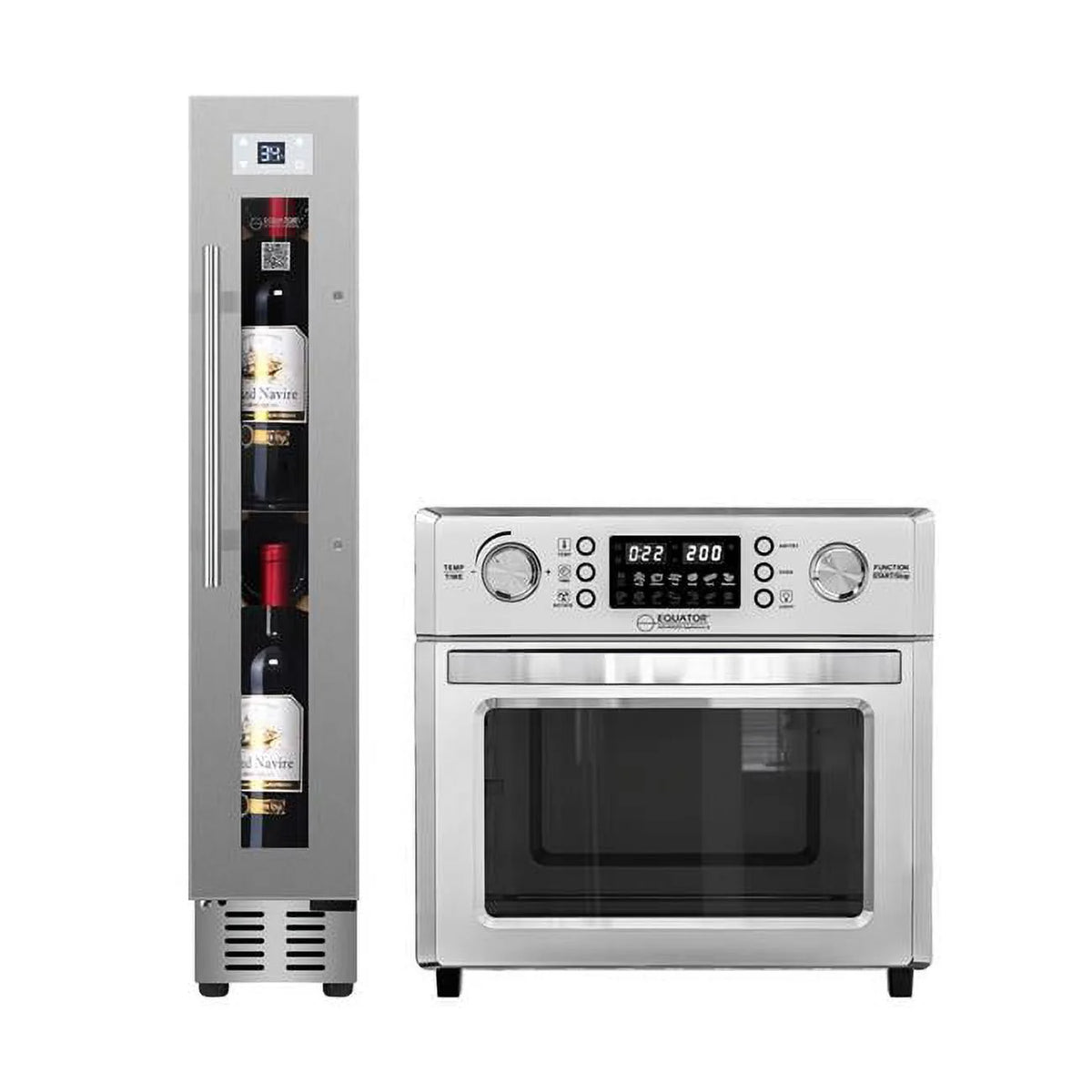 5-in-1 Air Fryer + 9-Bottle Wine Refrigerator Cooking Bundle Z62127