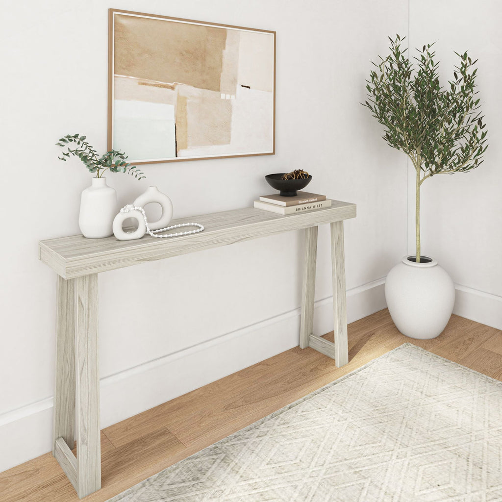 White Sand Wirebrush Console Table U853