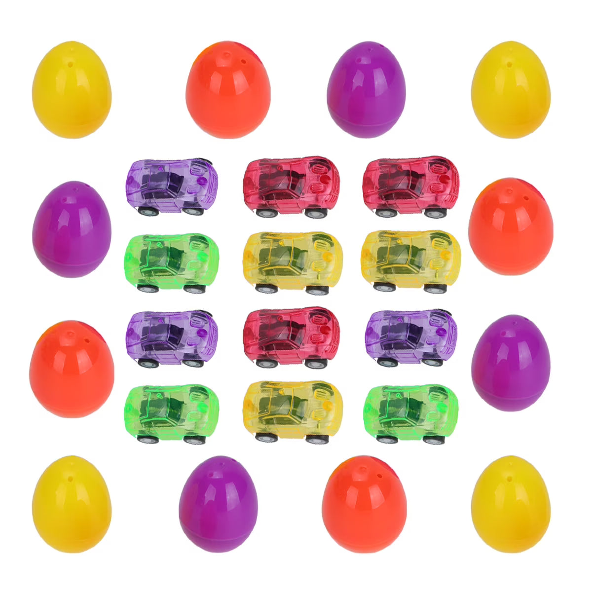 12 Set Easter Surprise Egg and Car Toy for Children Toddlers Y61408