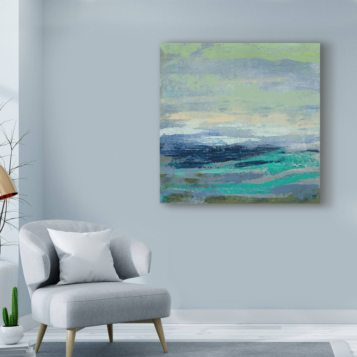 Teal Wave II 35X35 Canvas Art Z521