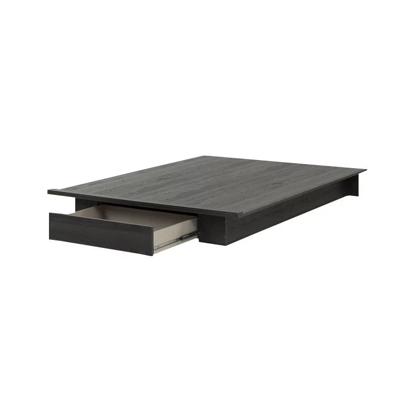 Queen Platform Bed & Headboard Set in Gray Oak N861517