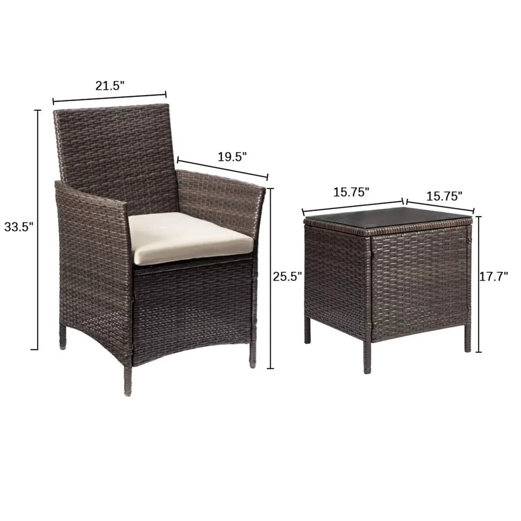 3 Piece Outdoor Conversation Set with Table G6712