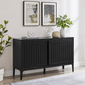 Matte Black Particle Board Wood Sideboard V43905