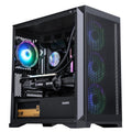 Black Tempered Glass PC Gaming Case with 4 x ARGB Fans U4183