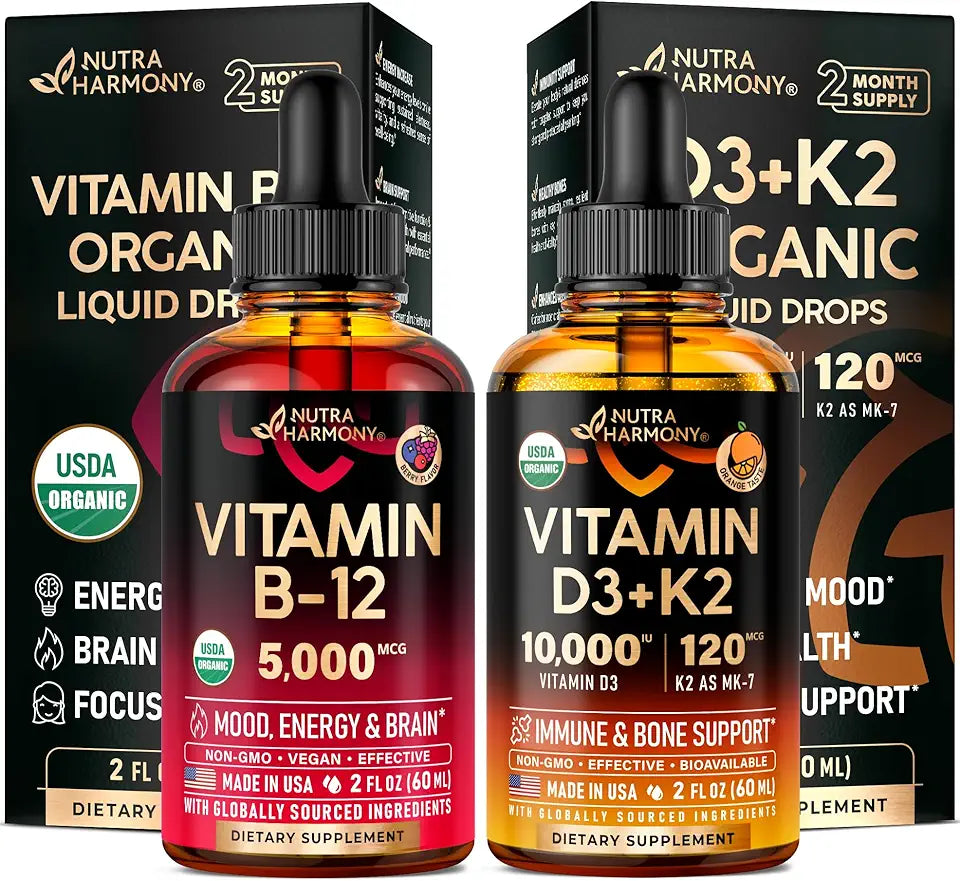 Organic Vitamin B12 & Vitamin D3 K2 Drops Y193286