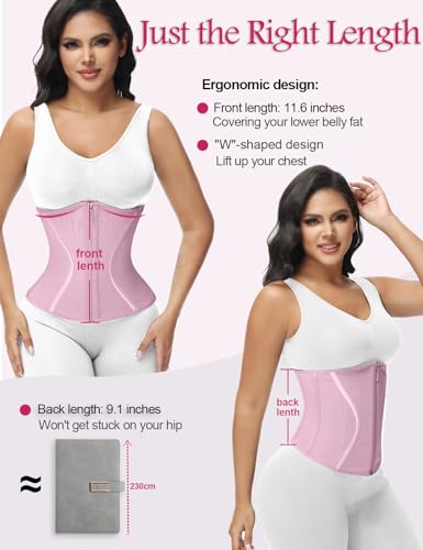 Short Torso Waist Trainer Corset Waist Cincher Body Shaper with Zipper Hooks P83969