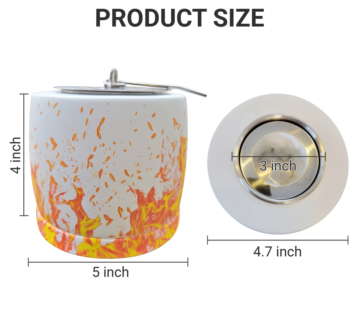 White Round Concrete Bio Ethanol Tabletop Fire Pit R8163