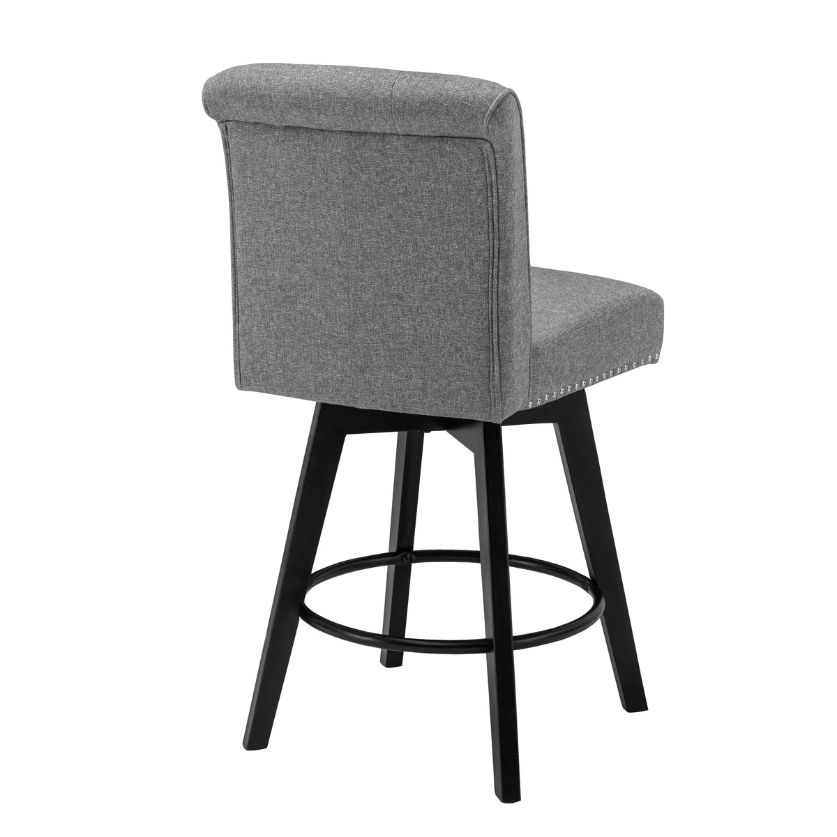 26" Swivel Counter Height Bar Stools Set of 2 Gray O641262
