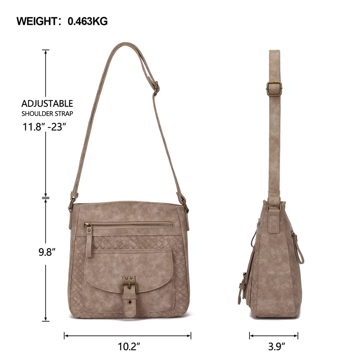 Large Straw Weaving PU Leather Crossbody Bag N83284