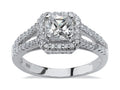 Princess-Cut Cubic Zirconia Engagement Ring in Platinum over Sterling Silver A9168
