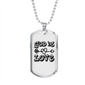 Stainless Steel or 18k Gold Dog Tag Necklace with 24" Chain E69929