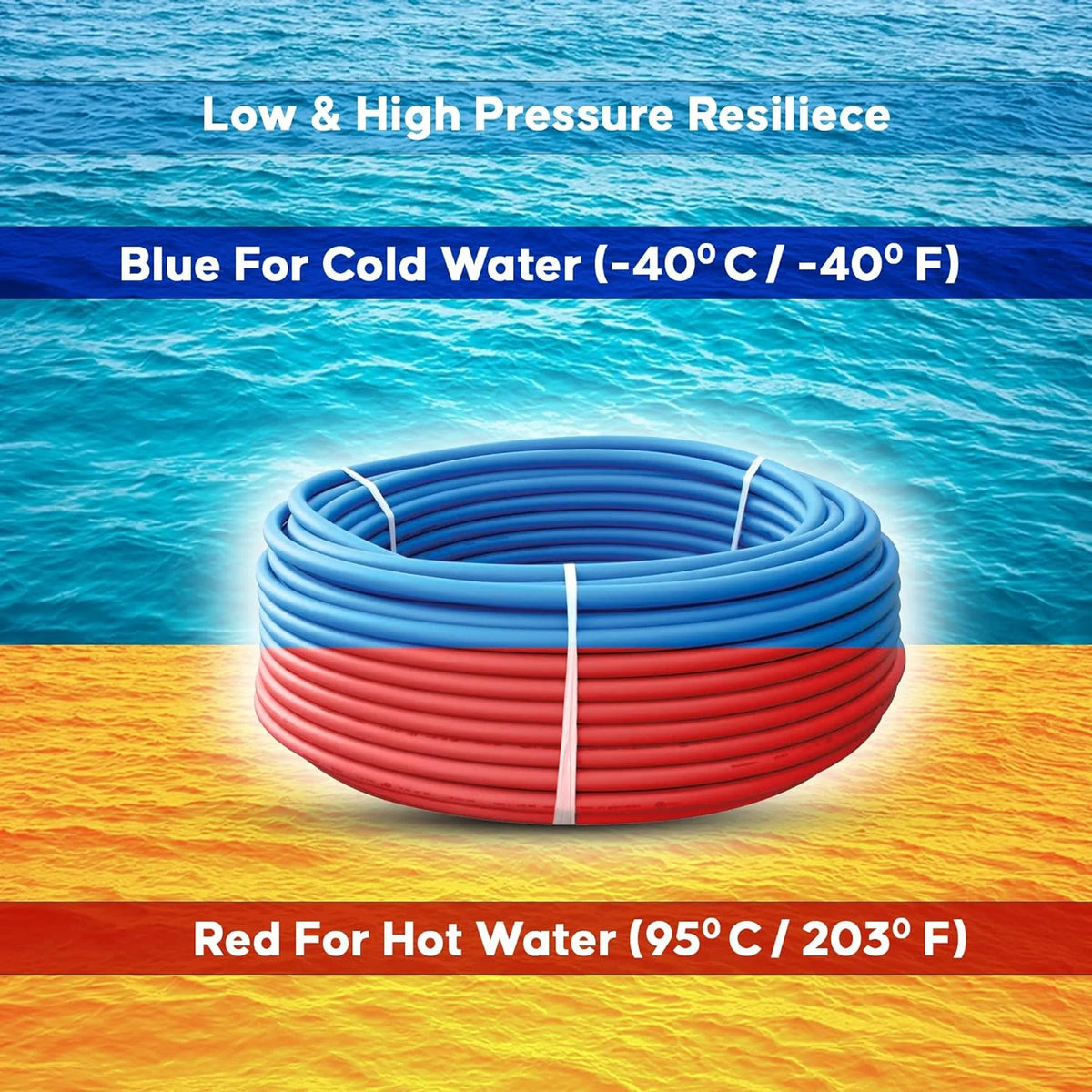 2 Rolls 1/2 Inch X 50 Ft Blue And Red PEX Pipe A52676