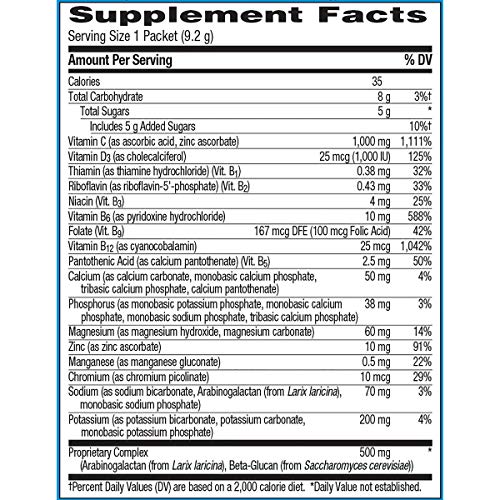 Raspberry Flavor Vitamin C Powder Supplement - 10 Count Q603