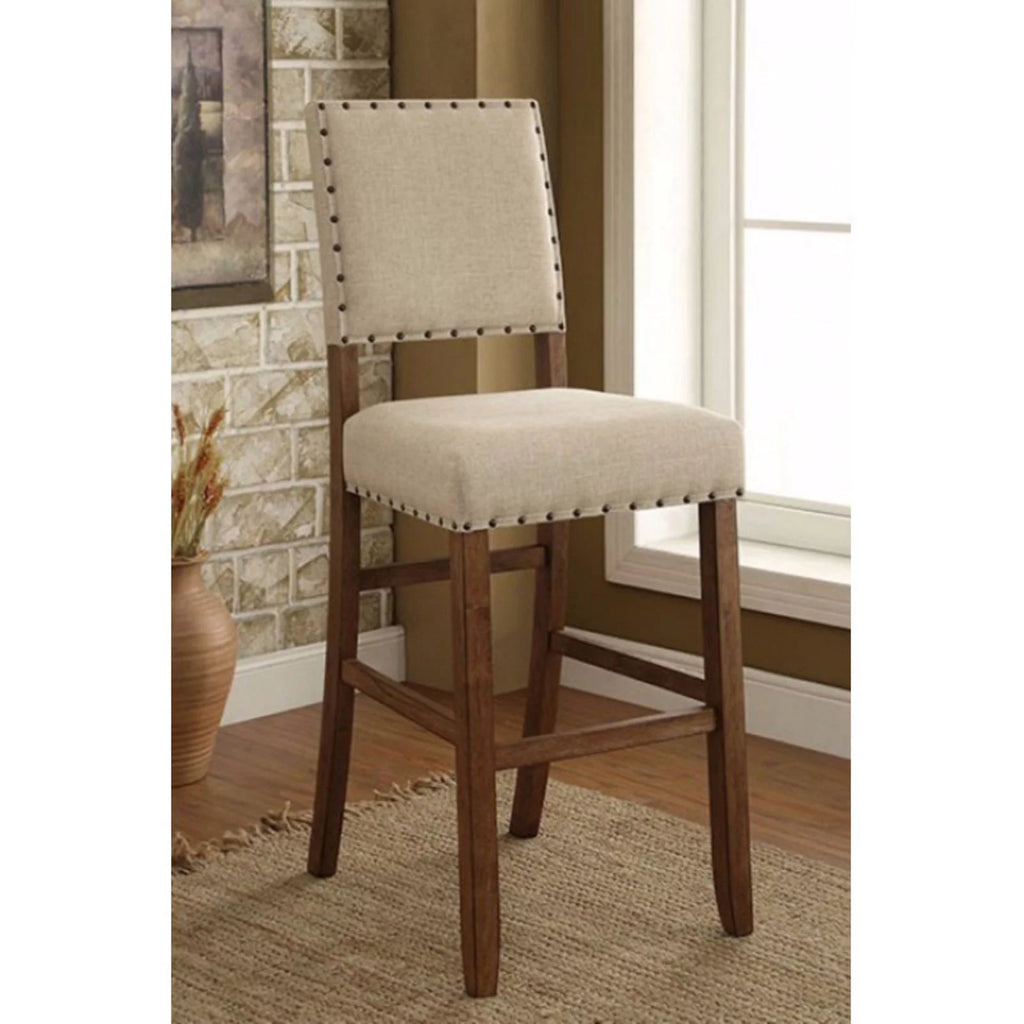 Ivory Linen Bar Chair Set of 2 V4888