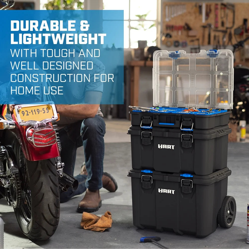 3 Piece Resin Plastic Modular Toolbox System U6648