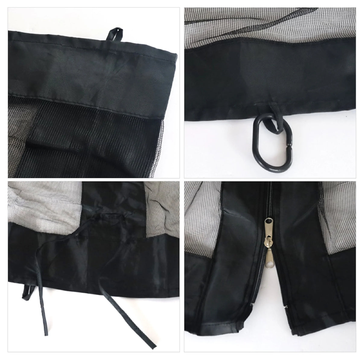 Black 10'x10' Gazebo Netting 4 Panels with Zipper B936858