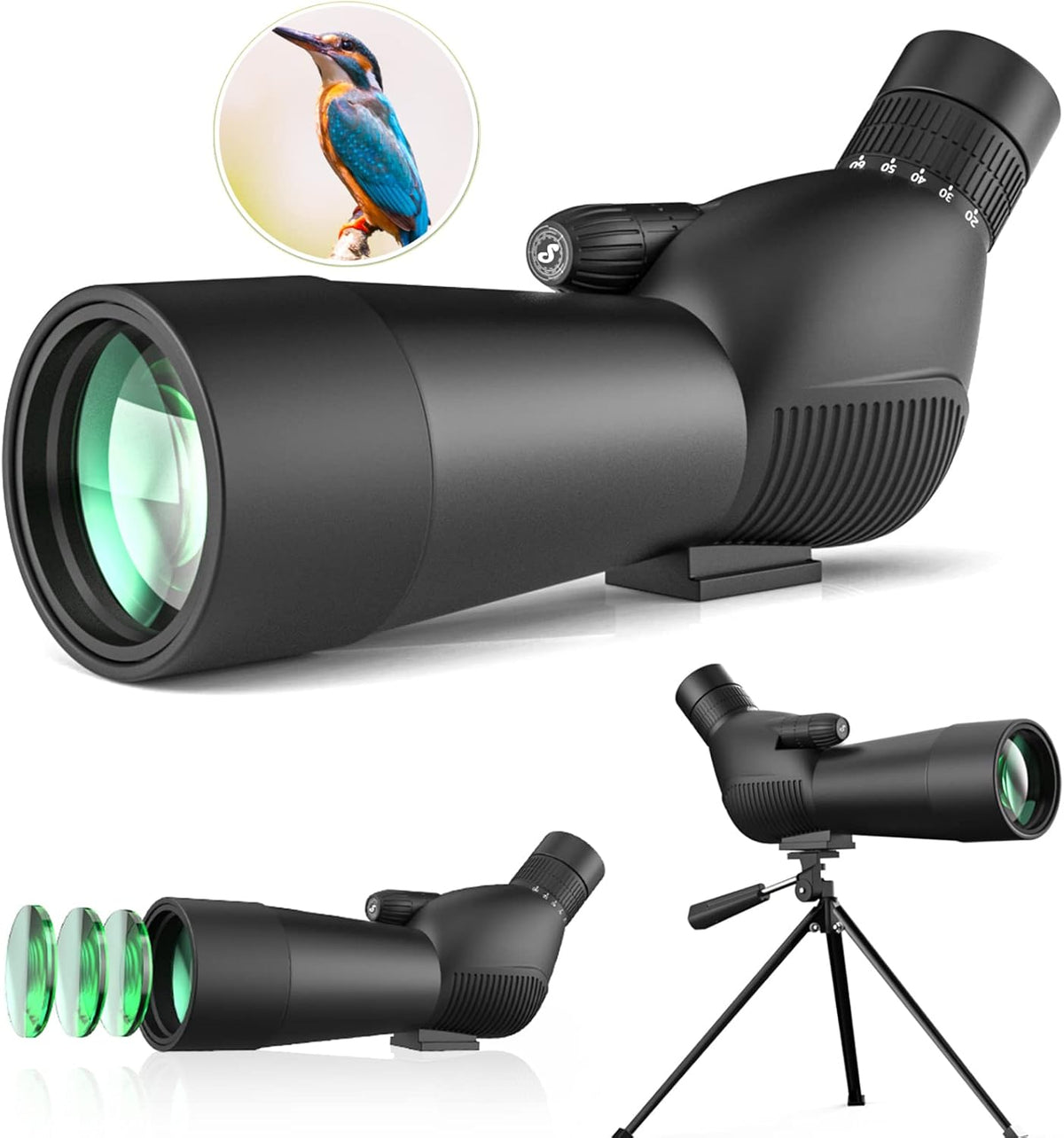 Waterproof Spotting Scope with Carrying Case Tripod D550132