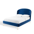 Queen Size Velvet Platform Bed Frame I869