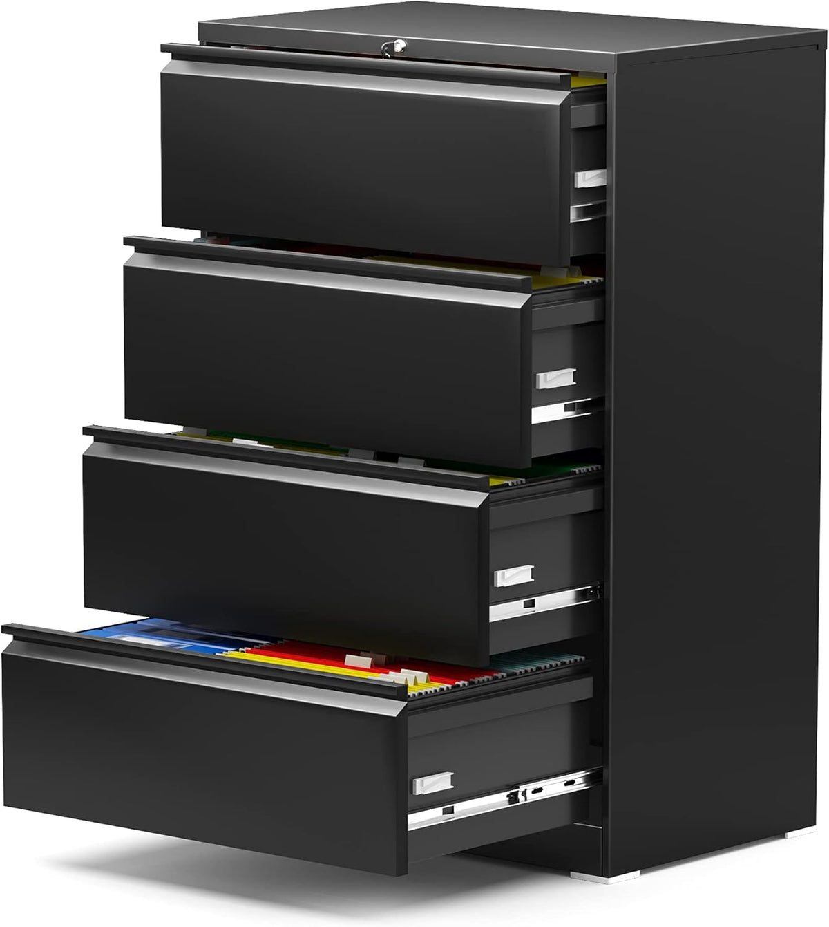 Black 4 Drawer Metal File Cabinet Y833298