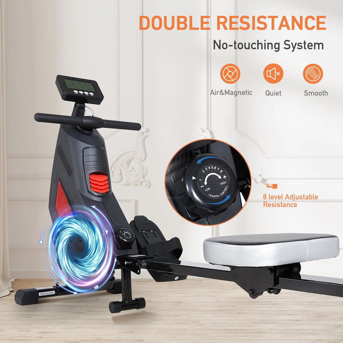 Folding Magnetic Air Rowing Machine R415