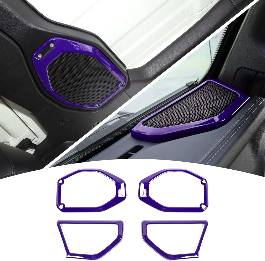 4PCS Car Roof Speaker & A Pillar Speaker Cover Trim Interior Accessories (Pink) K756392