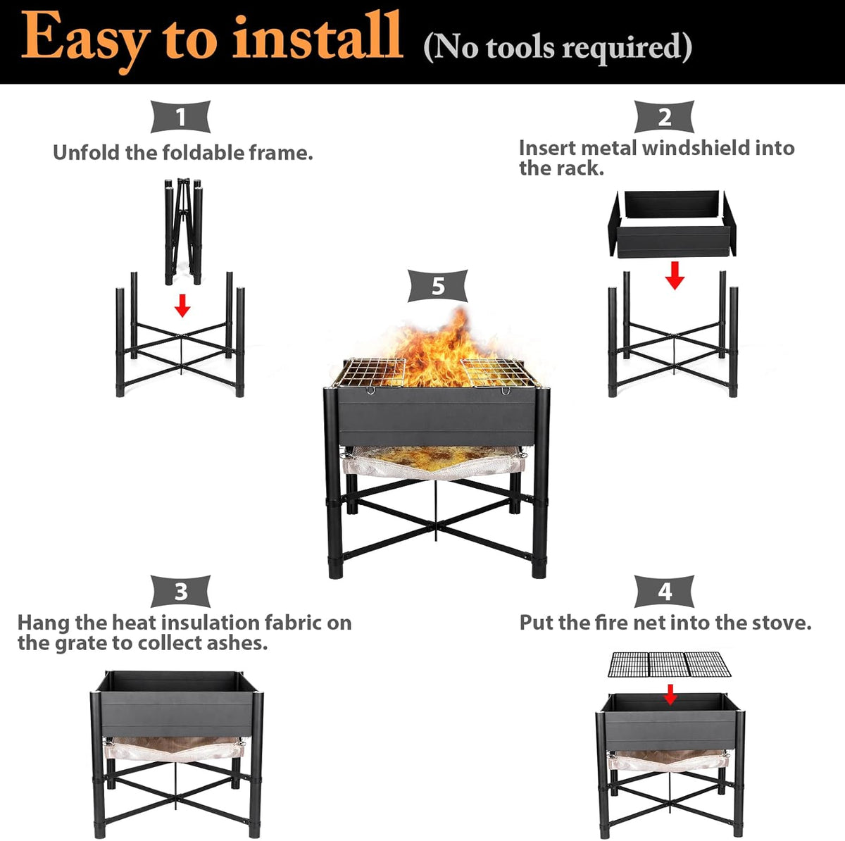 Portable Smokeless Wood Burning Fire Pit Q689