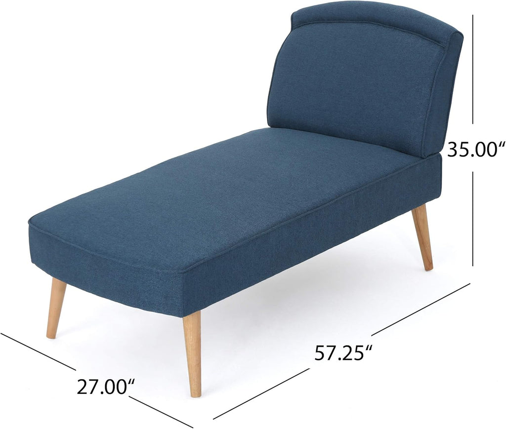 Navy Blue Fabric Chaise Lounge N9177