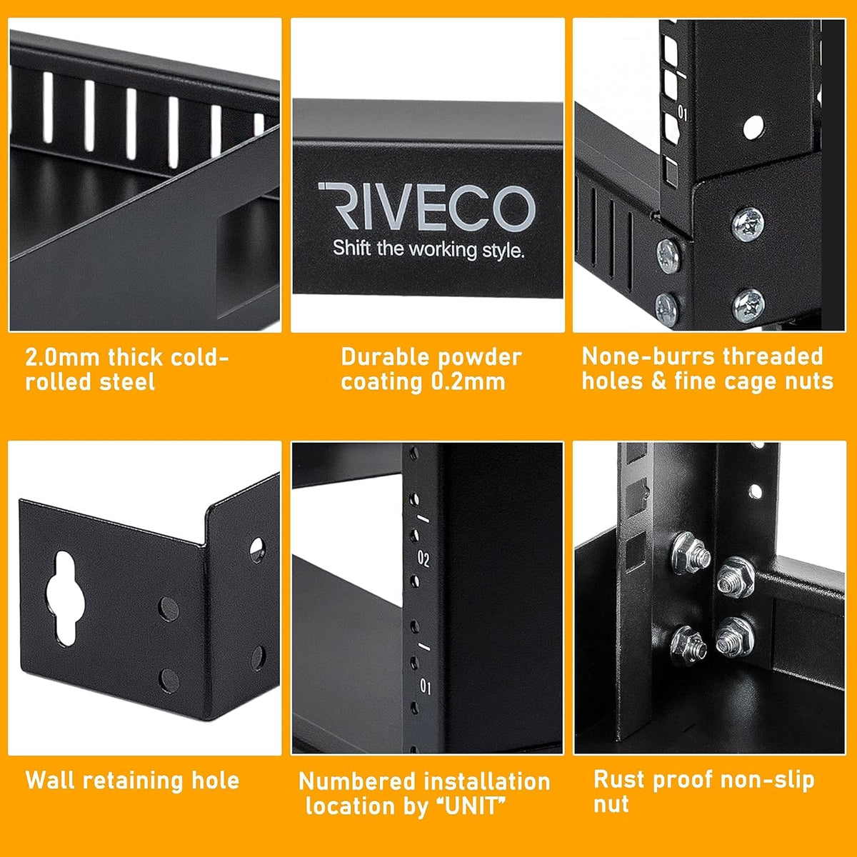 12U 19 Wall Mount Server Rack Black W12879