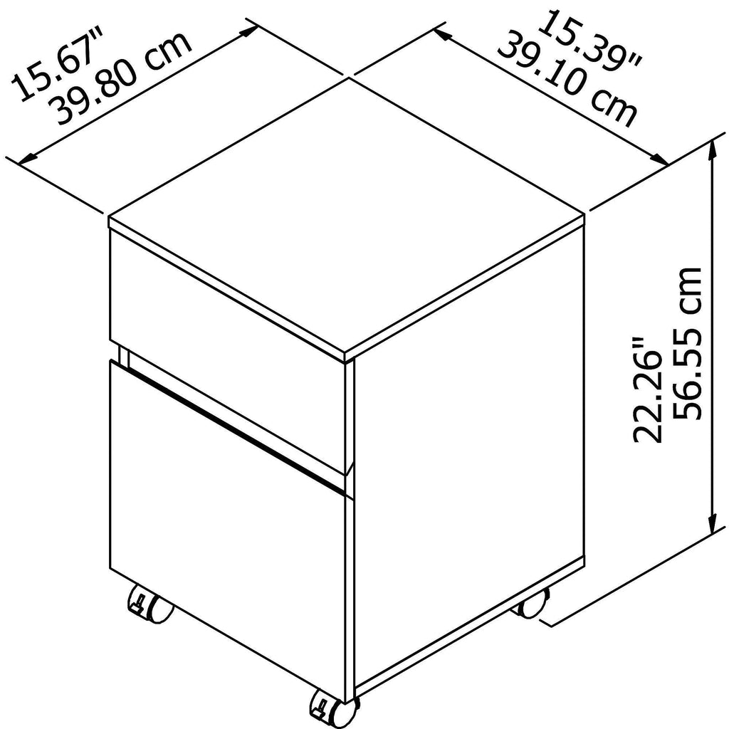 2 Drawer Mobile File Cabinet A68374