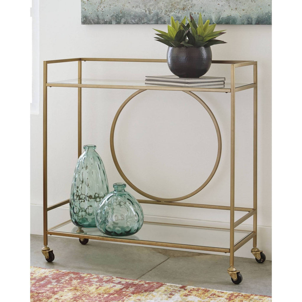 Antique Gold Finish Bar Cart G122241