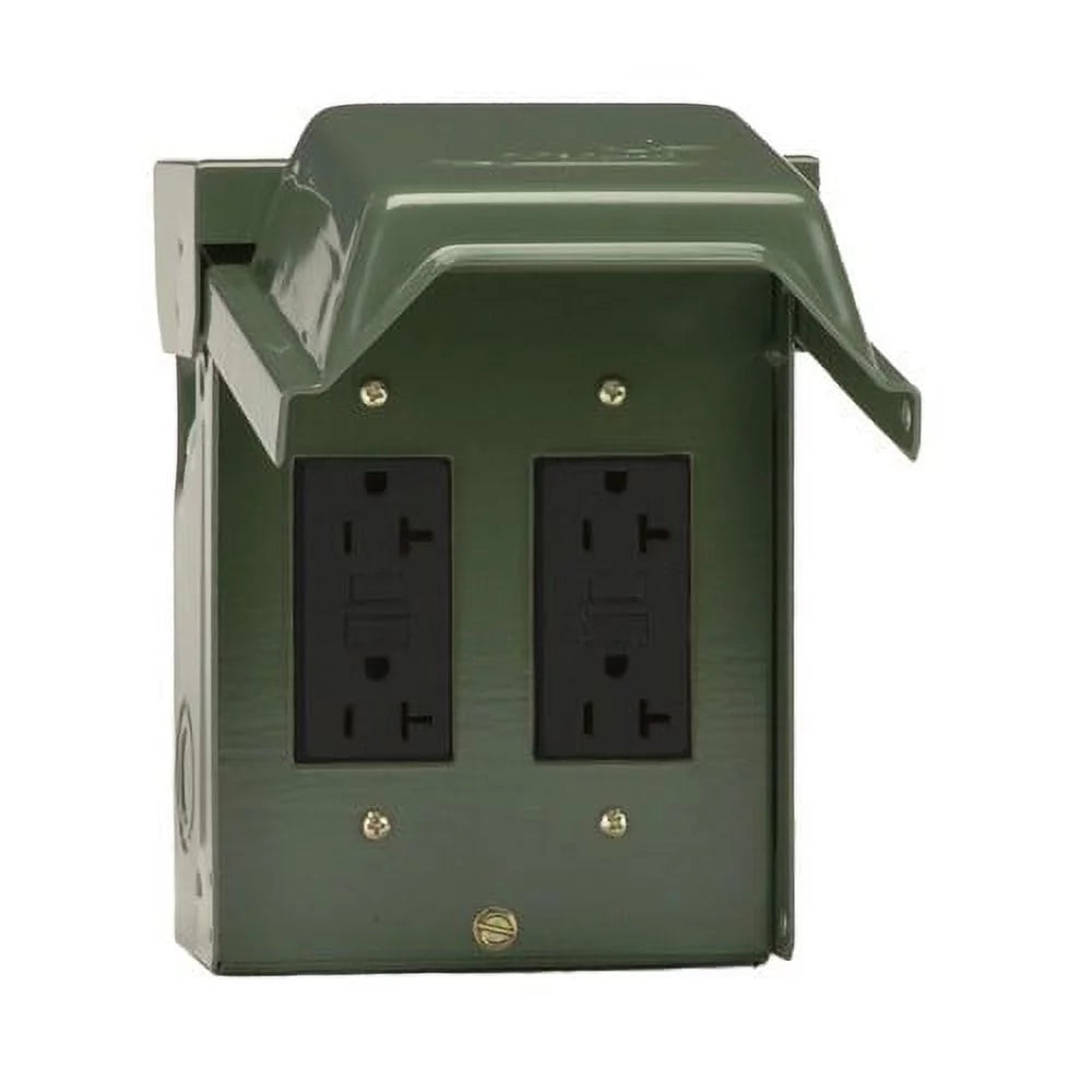 Green 20A GFCI Outlet with 2 Receptacles R469