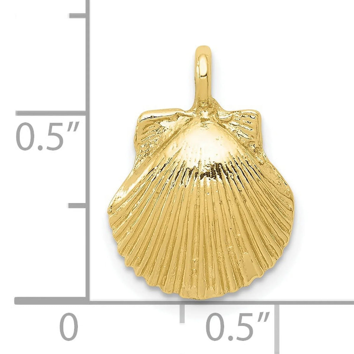 10K Yellow Gold Seashell Pendant R432