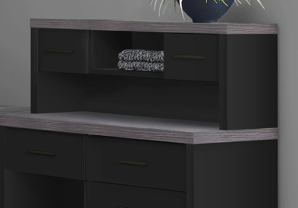Black And Grey L Shape Computer Desk R9738