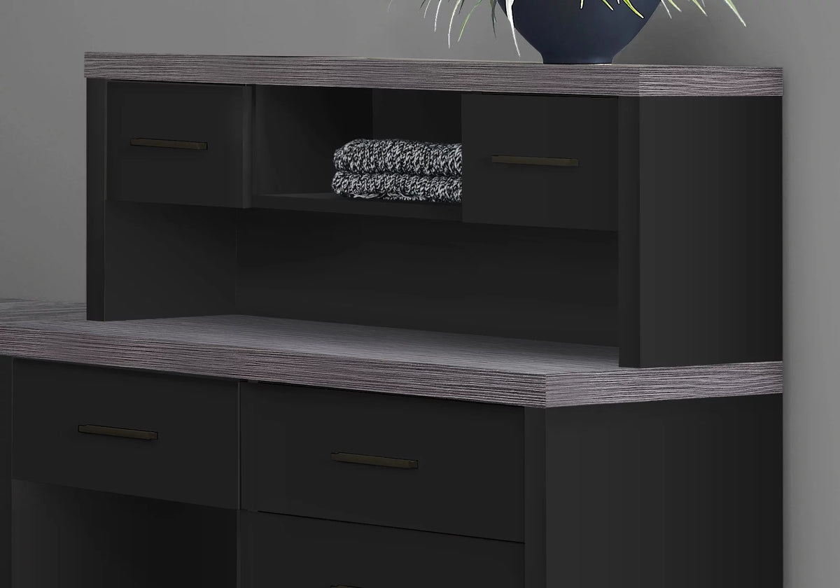 Black And Grey L Shape Computer Desk R9738