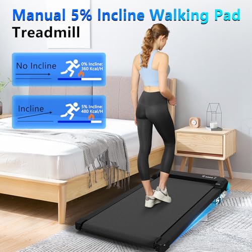 3-in-1 Walking Pad with Incline, 2.5 HP Under Desk Treadmill, 265 LBS Compact Treadmill with LED Display R33414